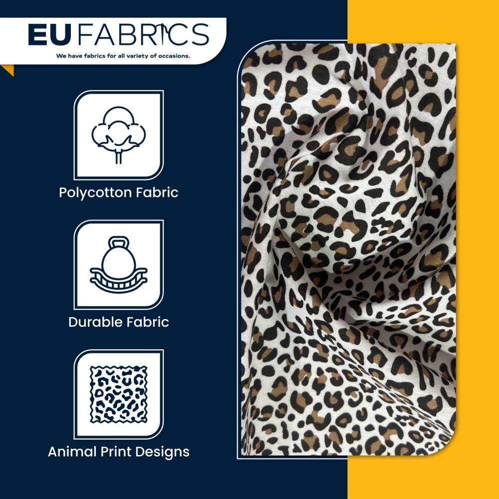 Animal prints polycotton fabric