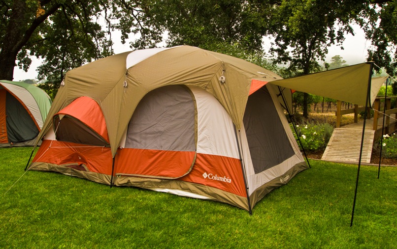 "A large tent made from Waterproof fabrics.